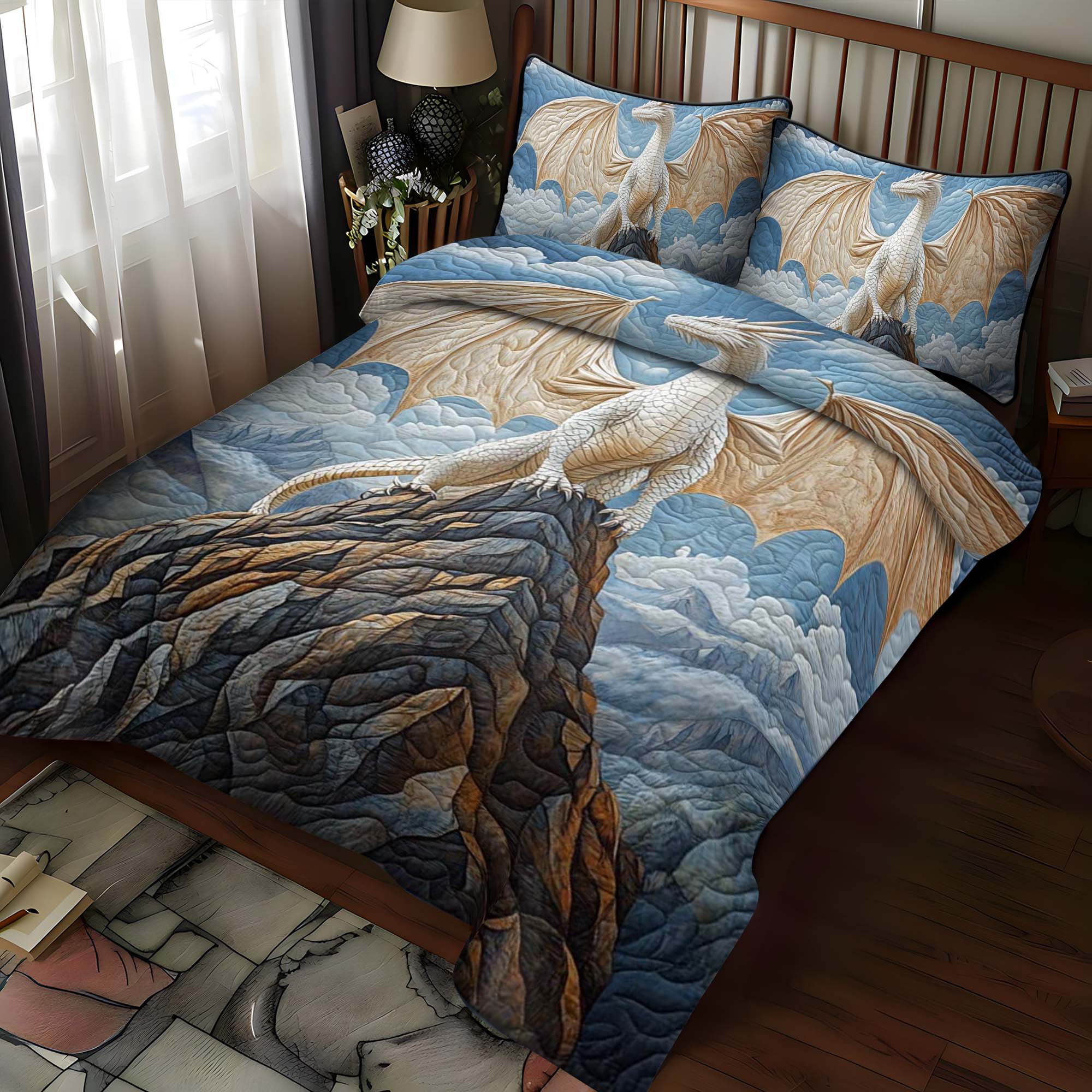 Whitefire 3-Piece Quilted Bedding Set NCU0NT921