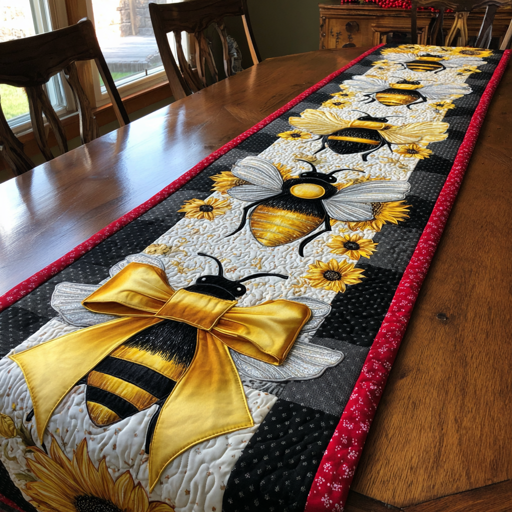Wild Bee Quilted Table Runner NCU0DDK1516