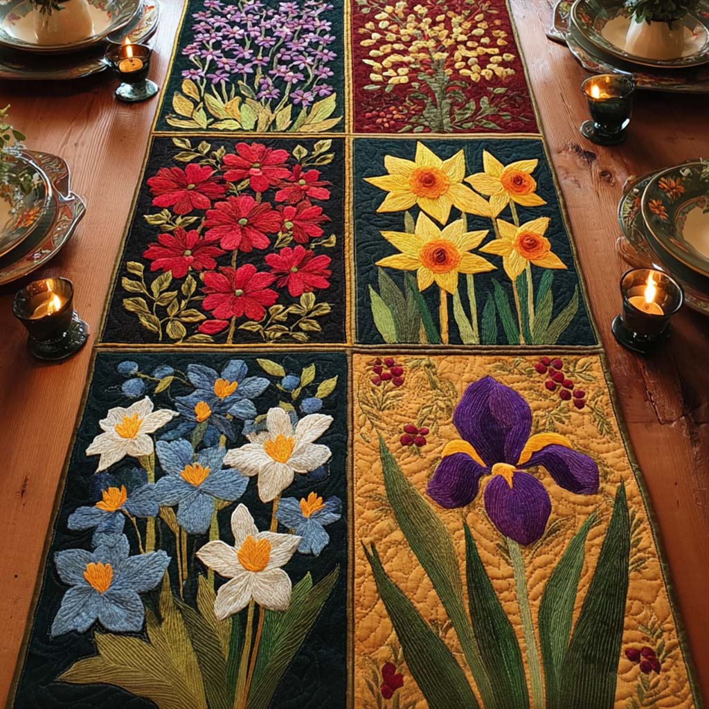 Wild Bloom Quilted Table Runner NCU0NNT1860