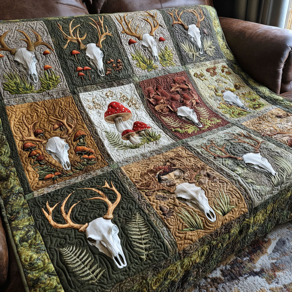 Wild Forest Skull Quilted Blanket NCU0PTT2379