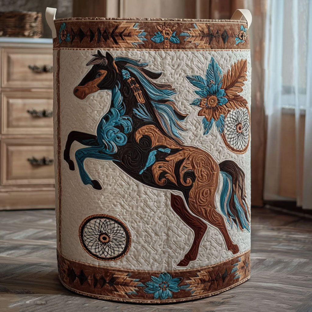 Wild Prairie Hooves Quilted Laundry Basket NCU0PTT2749