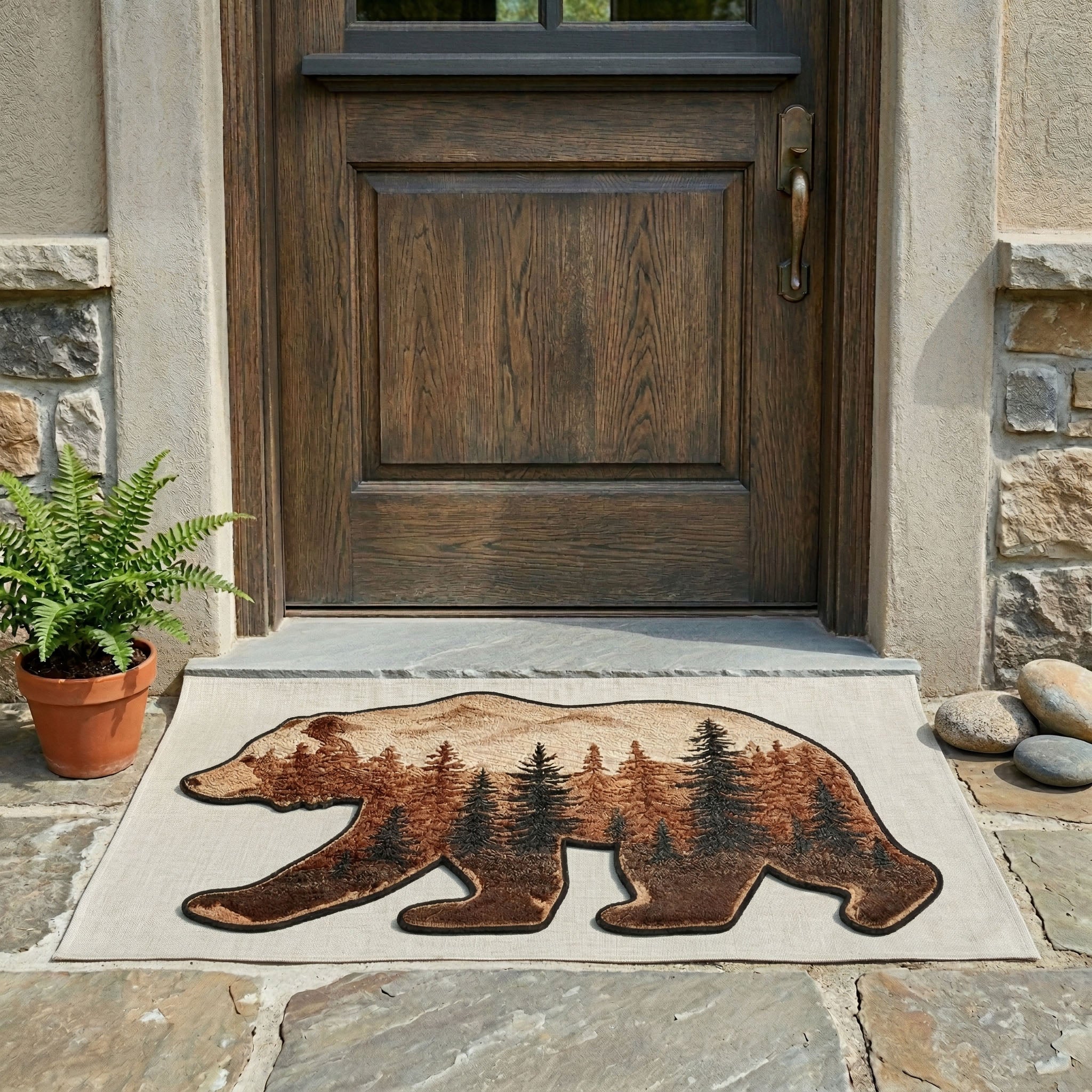 Wilderness Bear Trail Custom Shape Doormat NCU0NNT3087