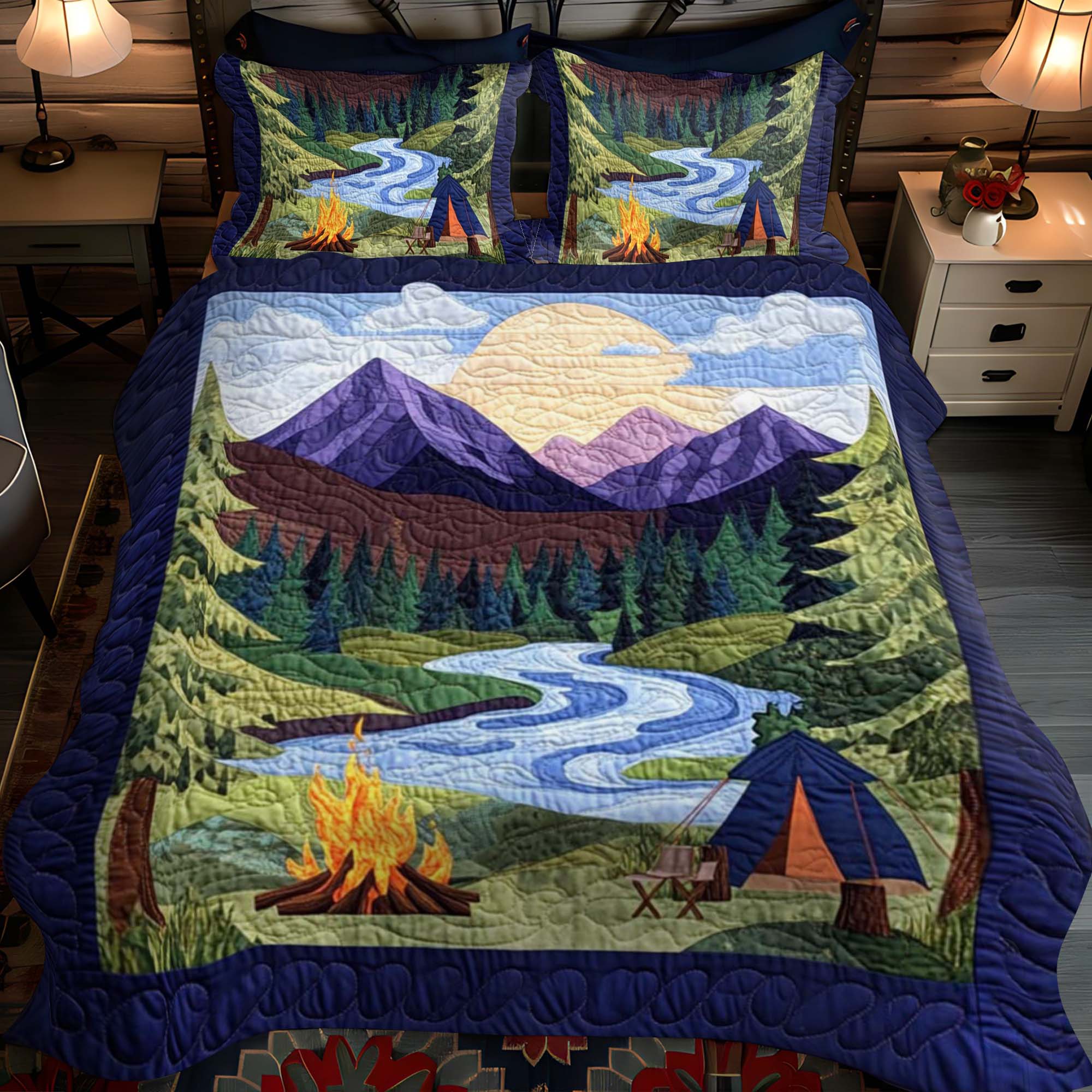 Wildwood Camp 3-Piece Quilted Bedding Set NCU0NT677