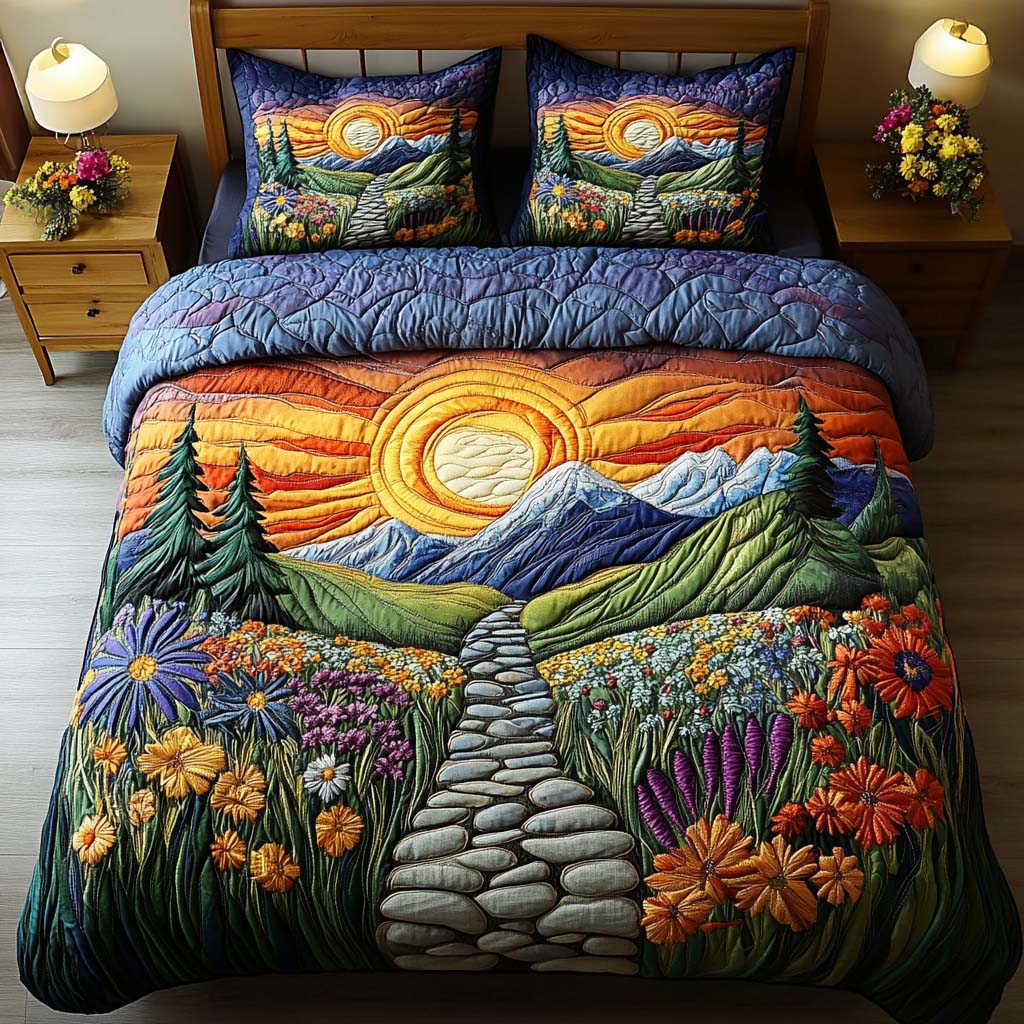 Winding Wonder 3-Piece Quited Bedding Set NCU0NNT843