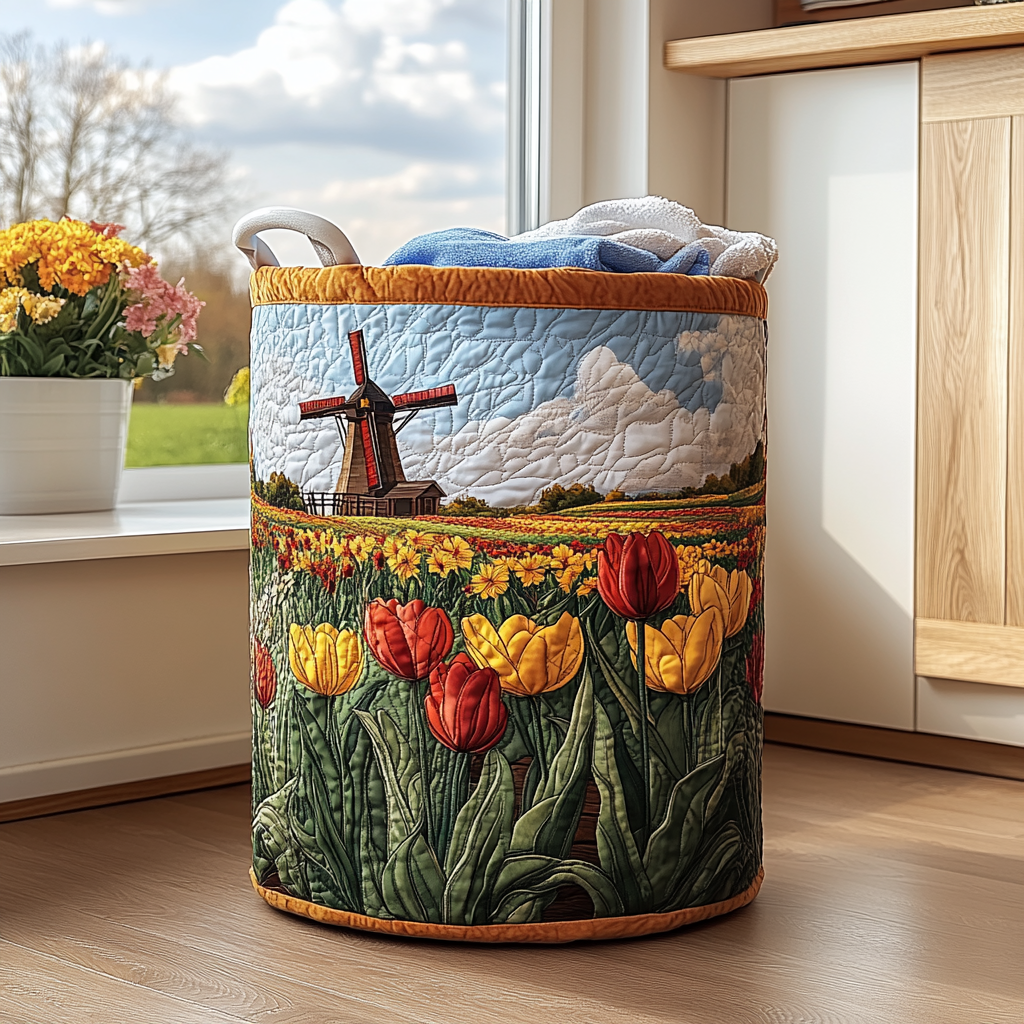 Windmill Spirit Quilted Laundry Basket NCU0DDK641