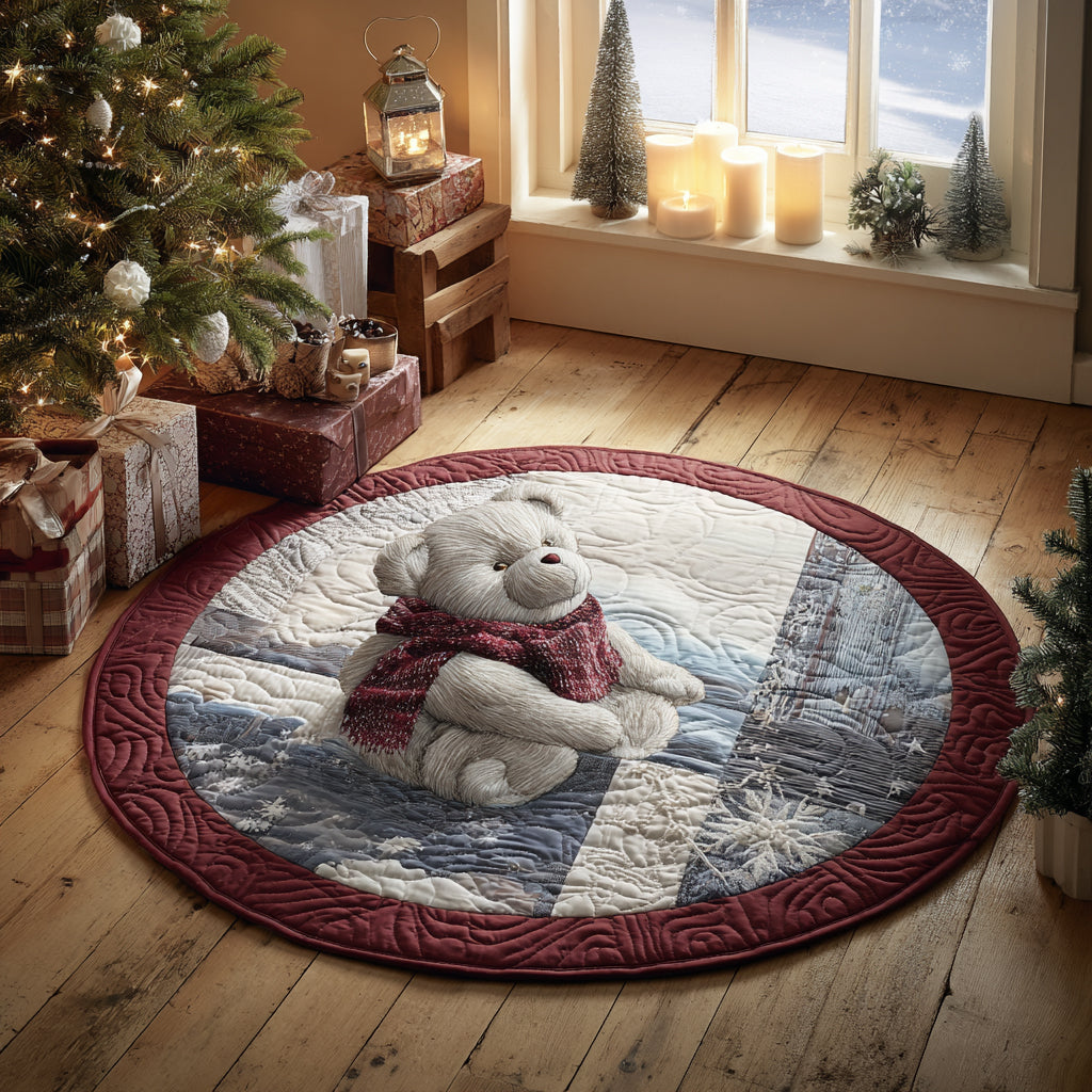 Winter Bear Joy Quilted Round Mat NCU0DV1258