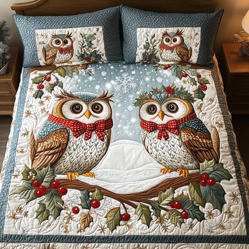 Winter Companions 3-Piece Quilted Bedding Set NCU0NT2303