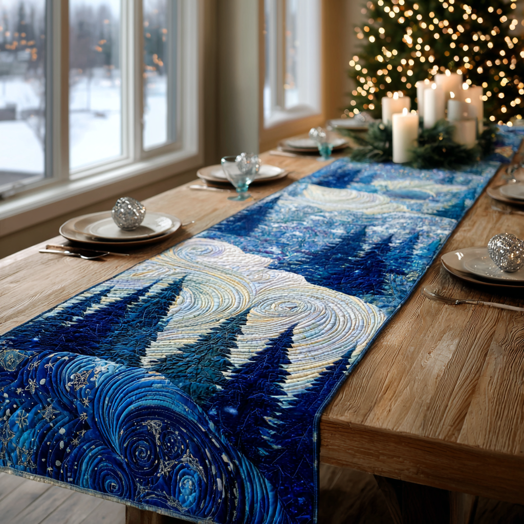 Winter Forest Quilted Table Runner NCU0DDK1545