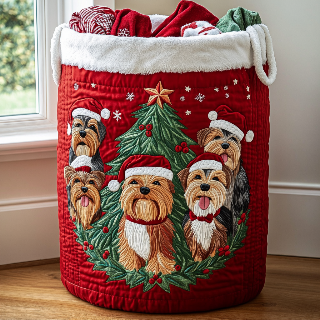 Winter Friends Quilted Laundry Basket NCU0DDK1375