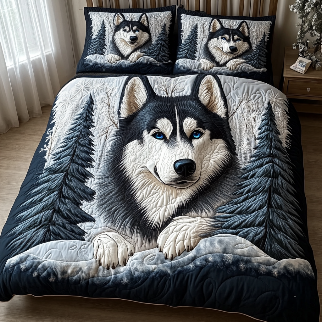 Winter Howl 3-Piece Quilted Bedding Set NCU0DV464