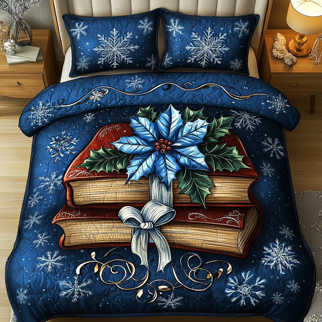 Winter Reading Retreat 3-Piece Quilted Bedding Set NCU0TL2076