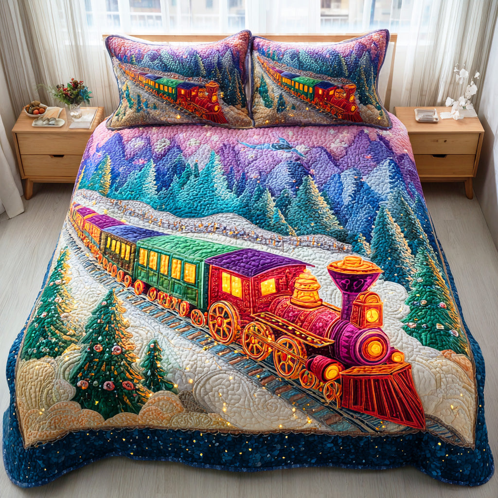 Winter Station Magic 3-Piece Quilted Bedding Set NCU0NTD639