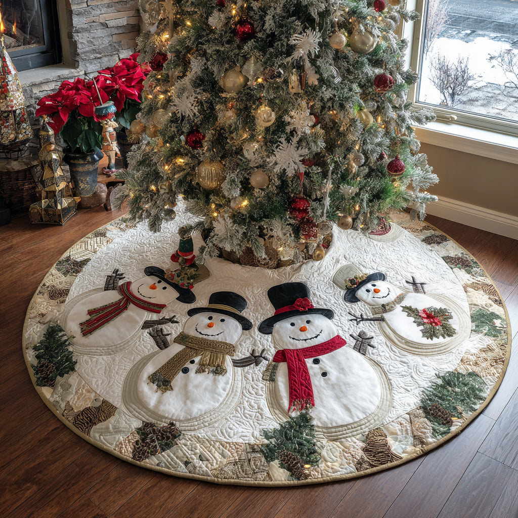 Wintertime Fun Christmas Quilted Tree Skirt NCU0DV1412