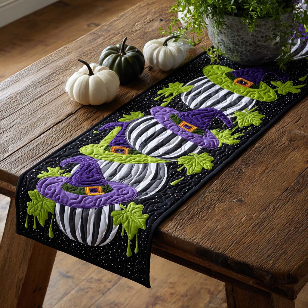 Witch Stripes Quilted Table Runner NCU0NXD294