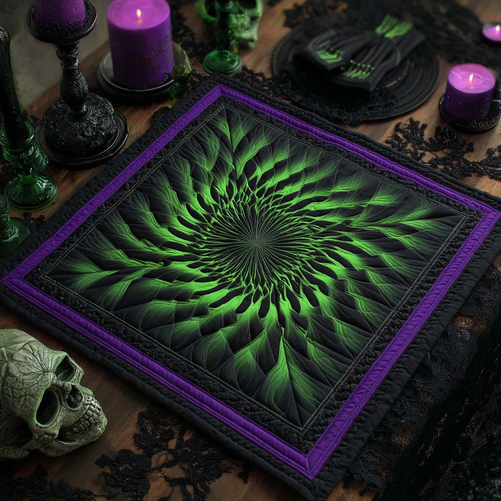 Witchfire Spiral Quilted Table Topper NCU0NXD251