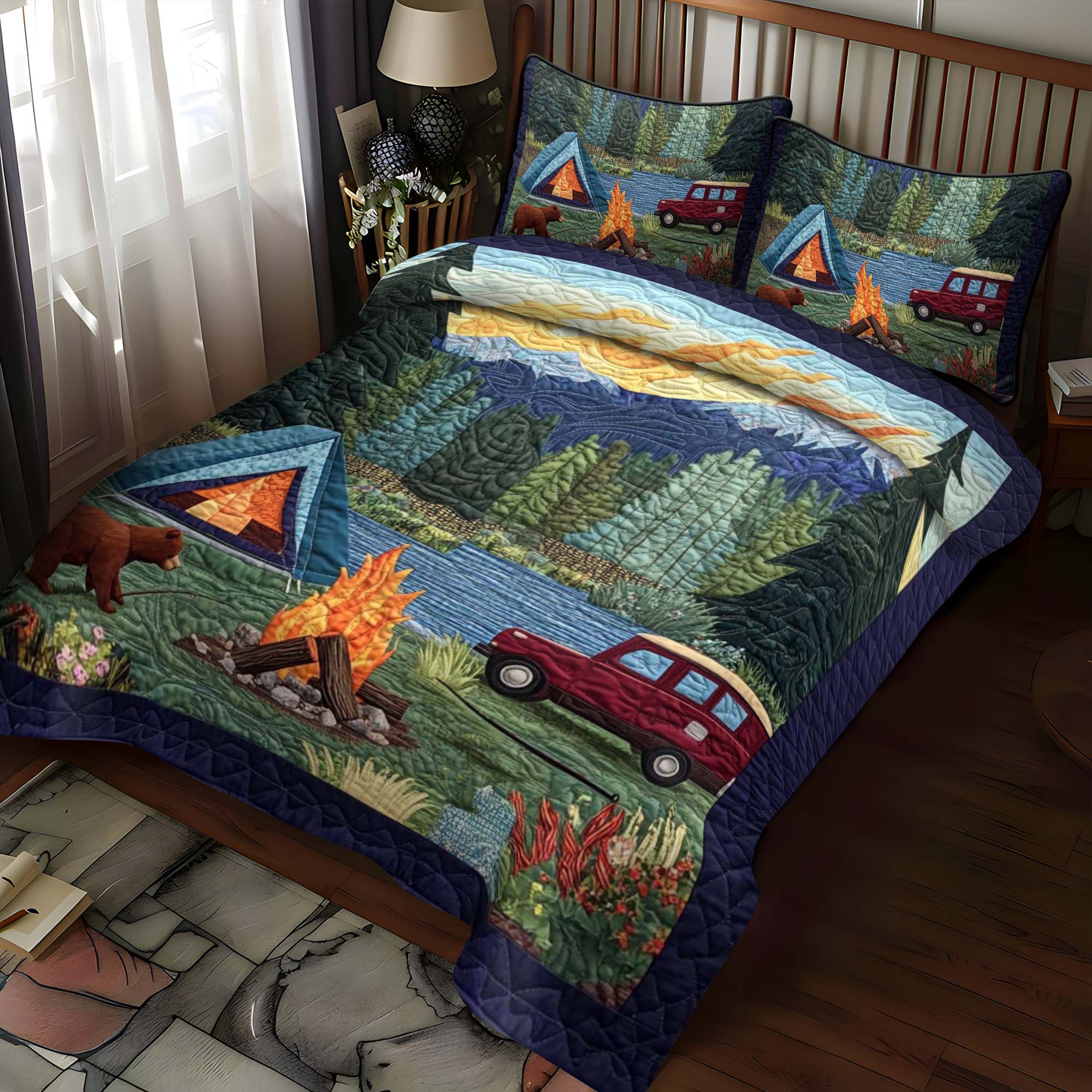 Wooded Bliss 3-Piece Quilted Bedding Set NCU0NT678