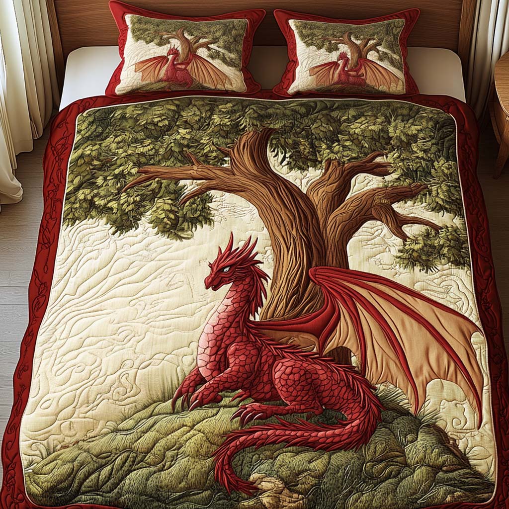 Woodland Protector 3-Piece Quilted Bedding Set NCU0NT2188