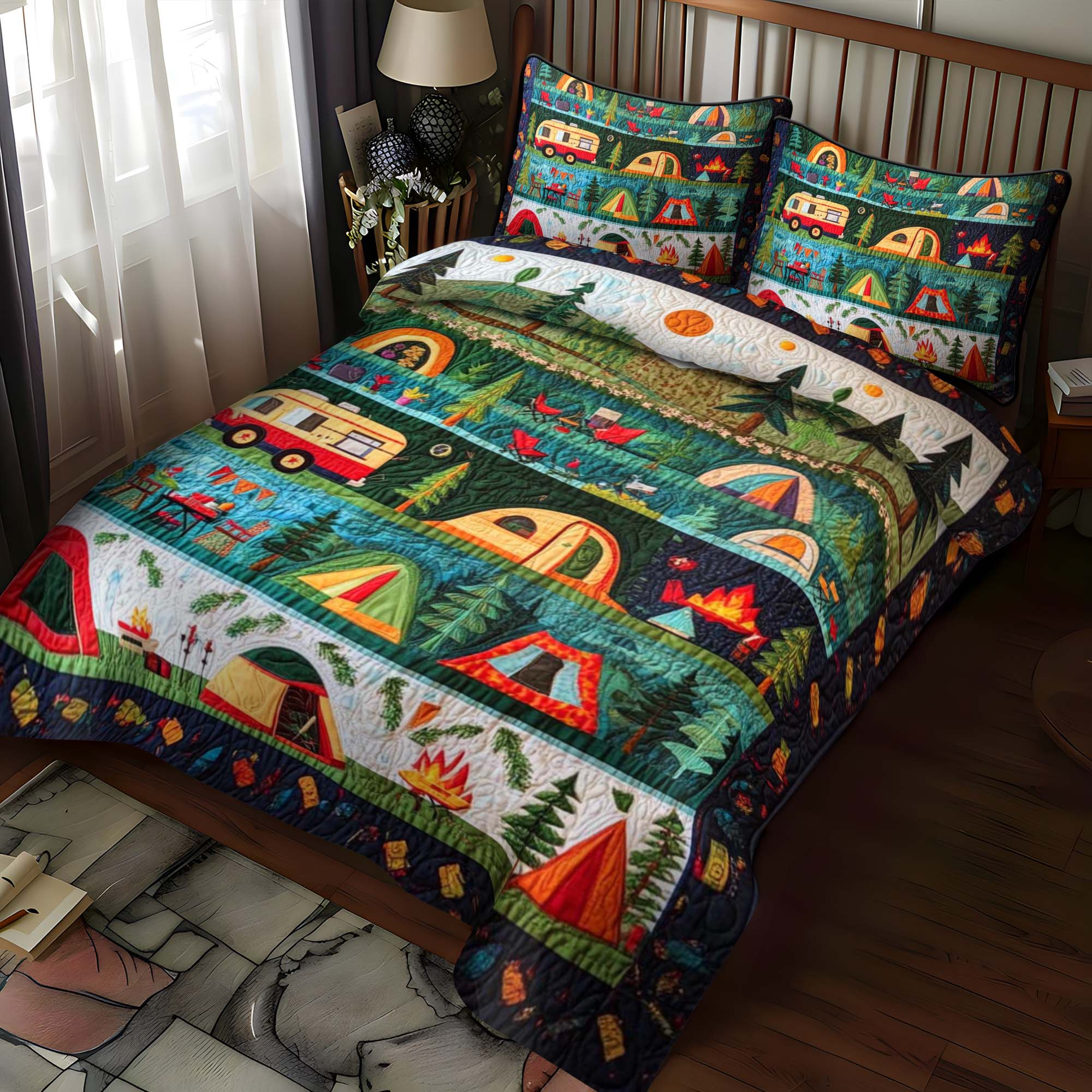 Woodland Retreat 3-Piece Quilted Bedding Set NCU0NT679