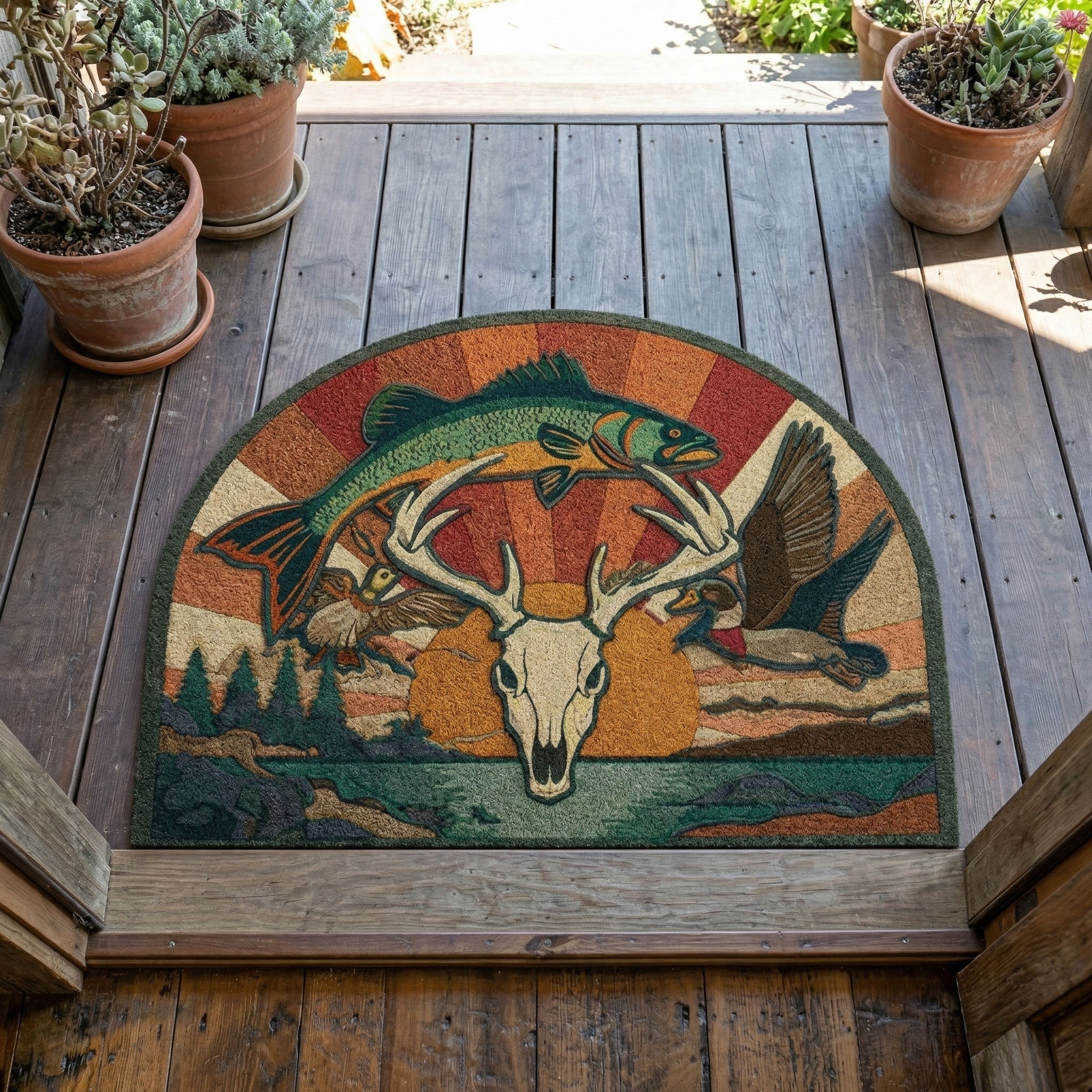 Woodland Scene Custom Shape Doormat NCU0NNT3116