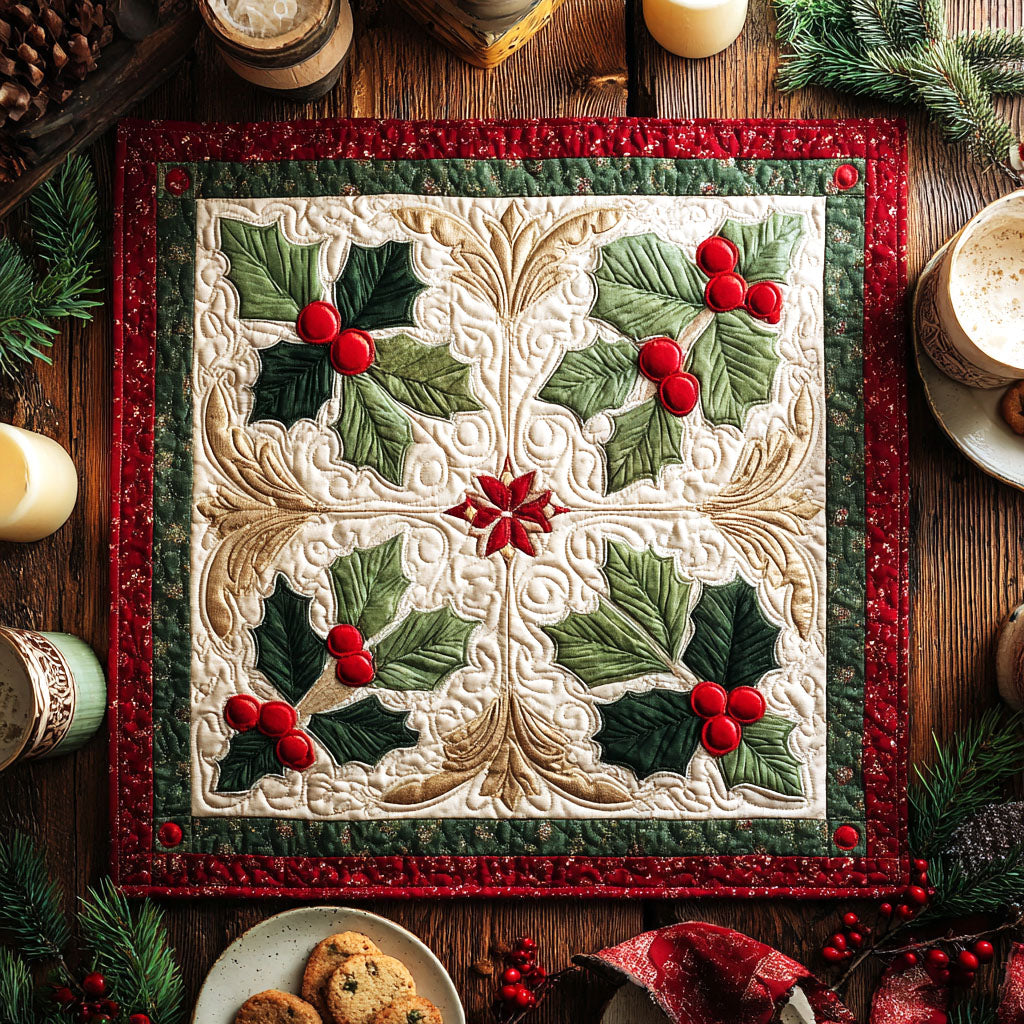 Wreath Symphony Quilted Table Topper NCU0NTV140