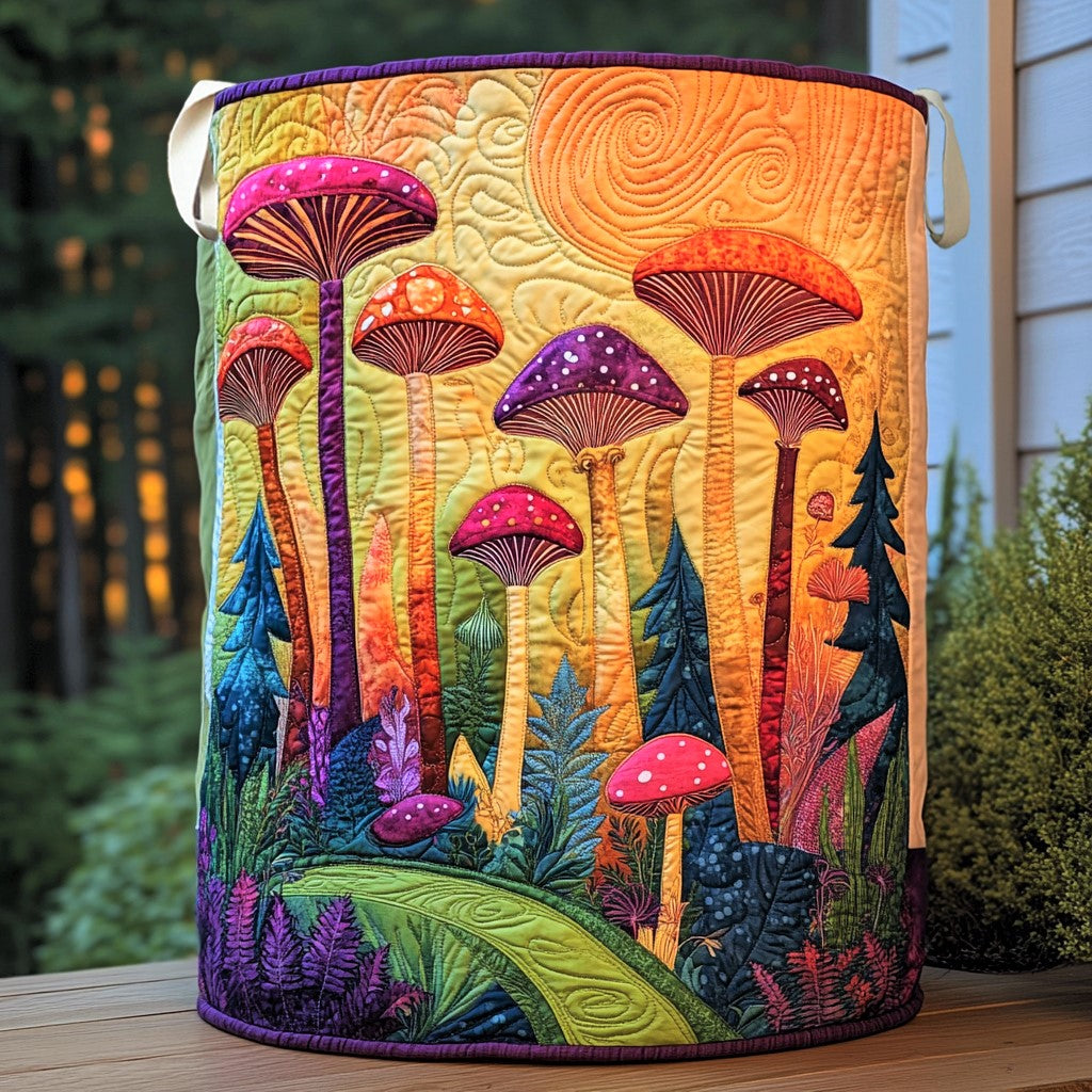 Yuletide Mushroom Quilted Laundry Basket NCU0NNL217