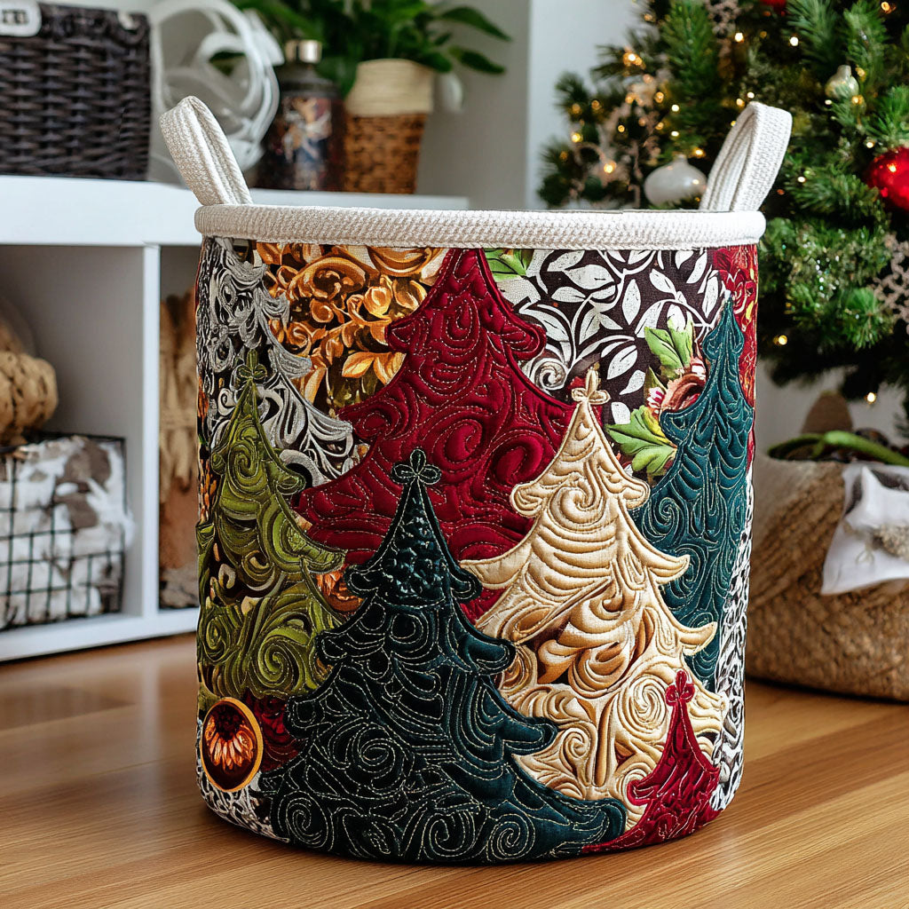 Yuletide Splendor Quilted Laundry Basket NCU0PTT1348