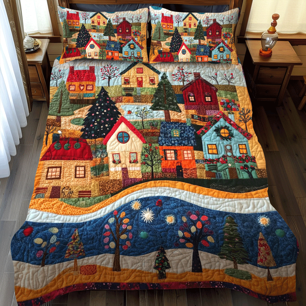 Yuletide Warmth 3-Piece Quilted Bedding Set NCU0PD753