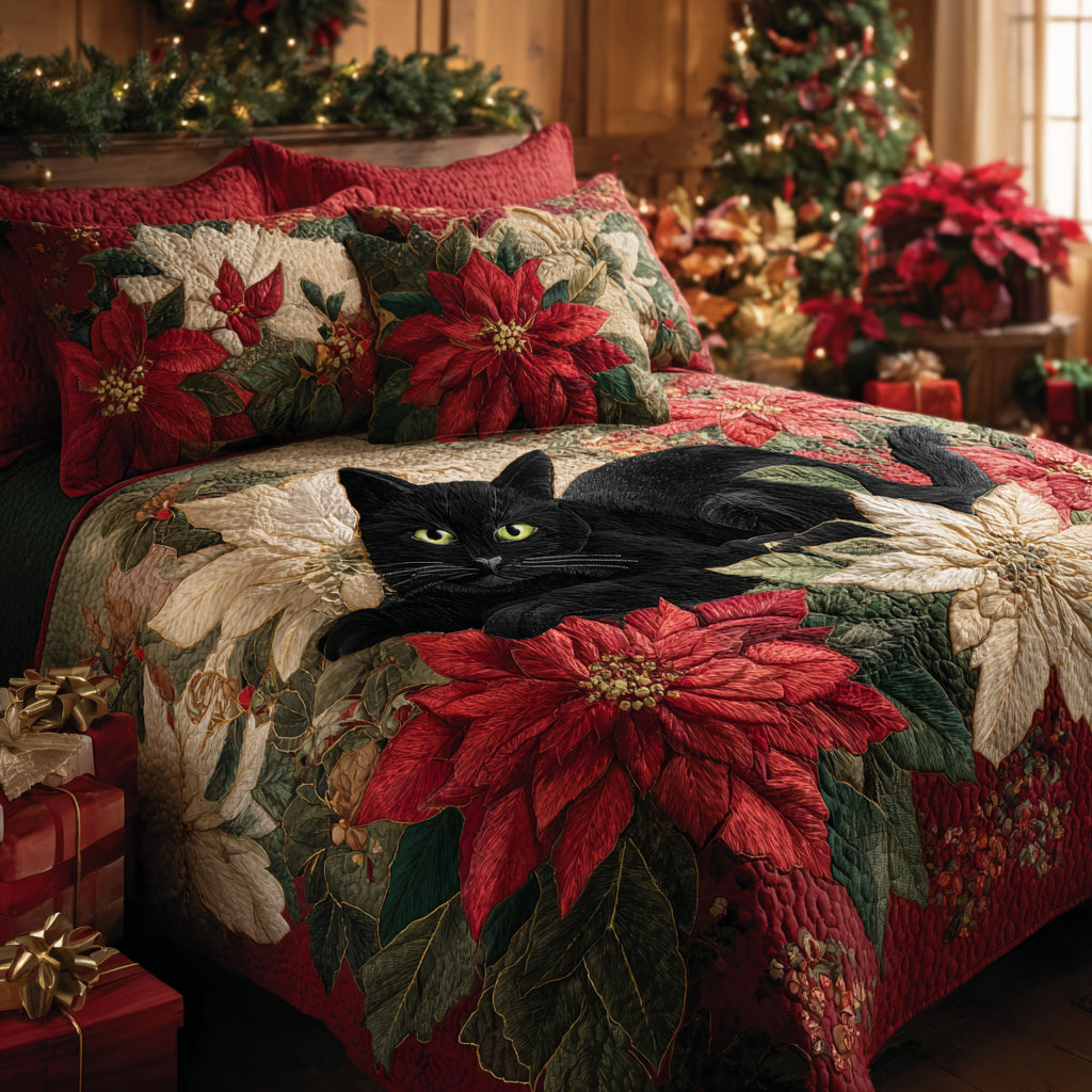 Yuletide Whispers 3-Piece Quilted Bedding Set NCU0DV1297
