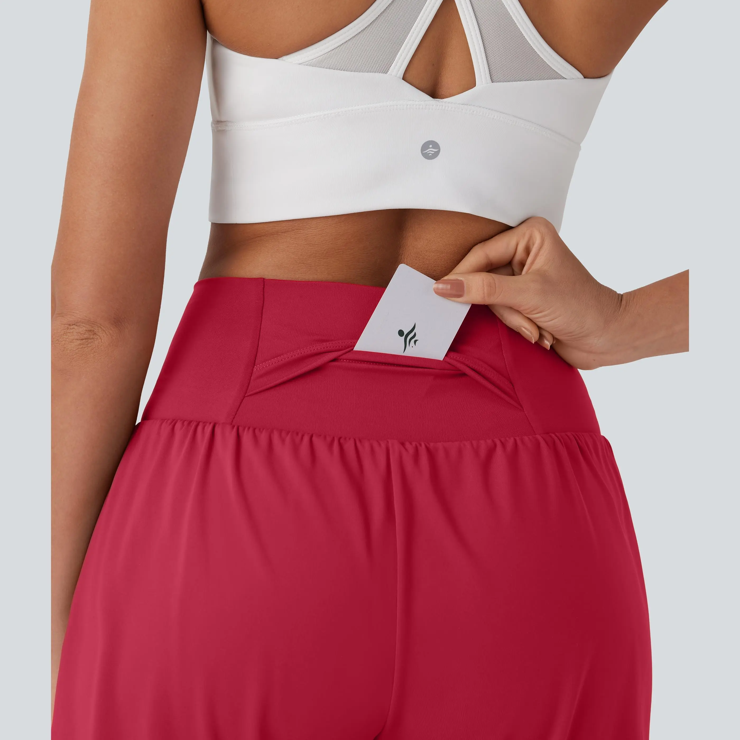 Halara 2-Piece Softlyzero Airy Super High Waisted 2-in-1 Cool Touch Yoga Shorts 7" with Pockets Set
