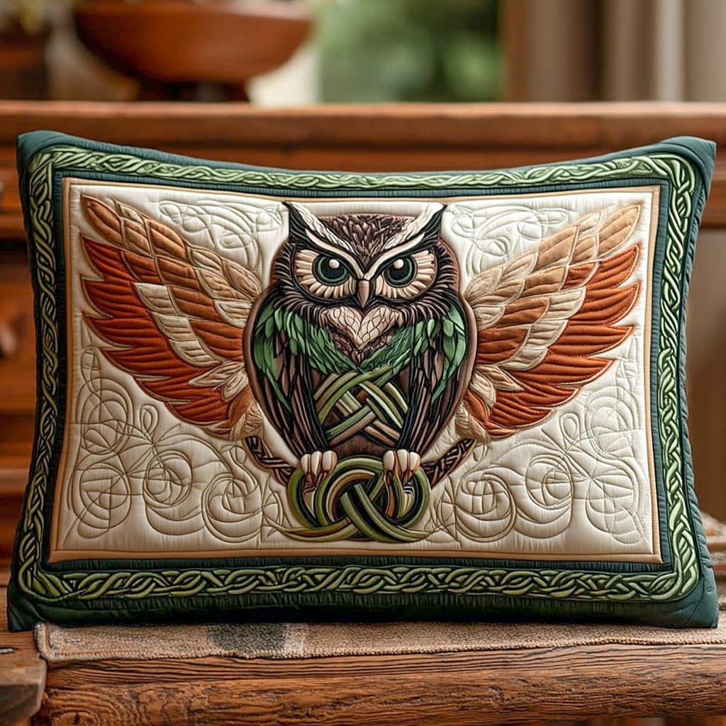 Celtic Owl Guardian Quilted Bedding Pillow Case NCU0NXD477
