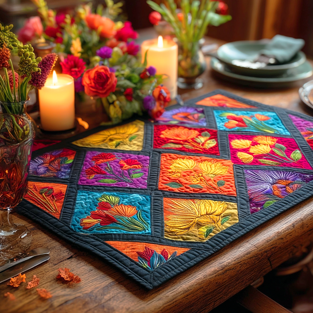 Wildflower Harmony Quilted Place Mat NCU0NTD444