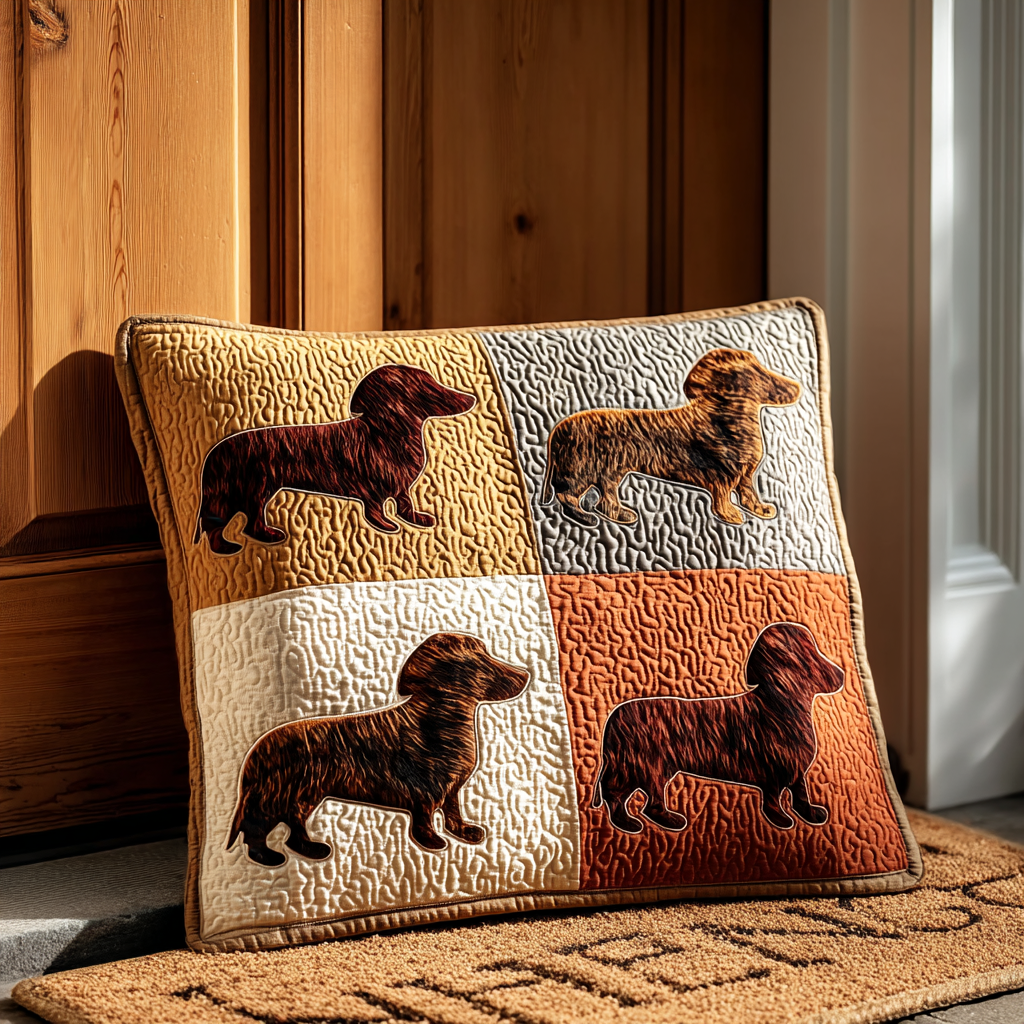 Cozy Dachshunds Quilted Pillow Case NCU0LDH369