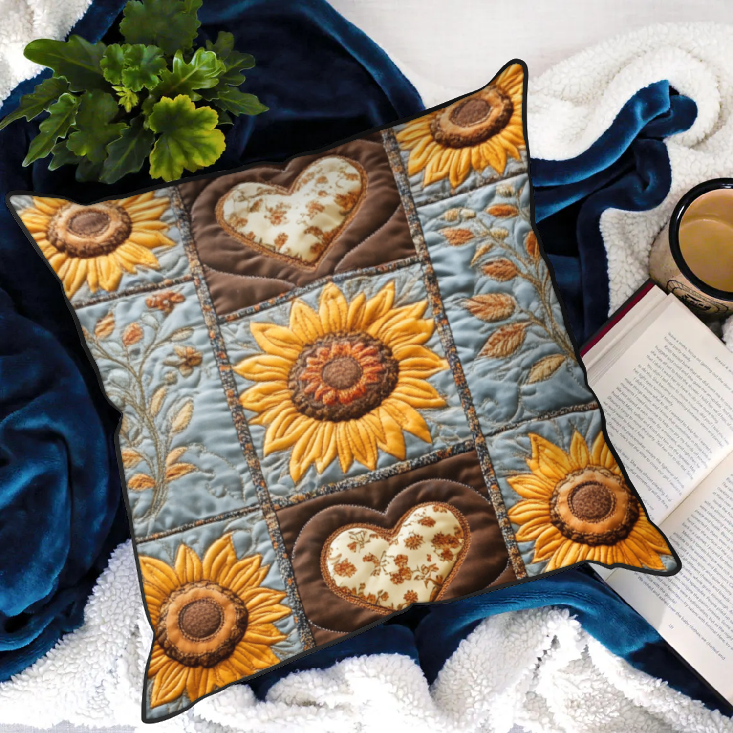 Sunflower Love Quilted Pillow Case NCU0NVH486