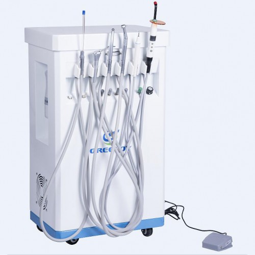 GREELOY GU-P209 Dental Delivery Unit Mobile Cart Self-Contained Air Compressor with Scaler and LED Curing Light image 1