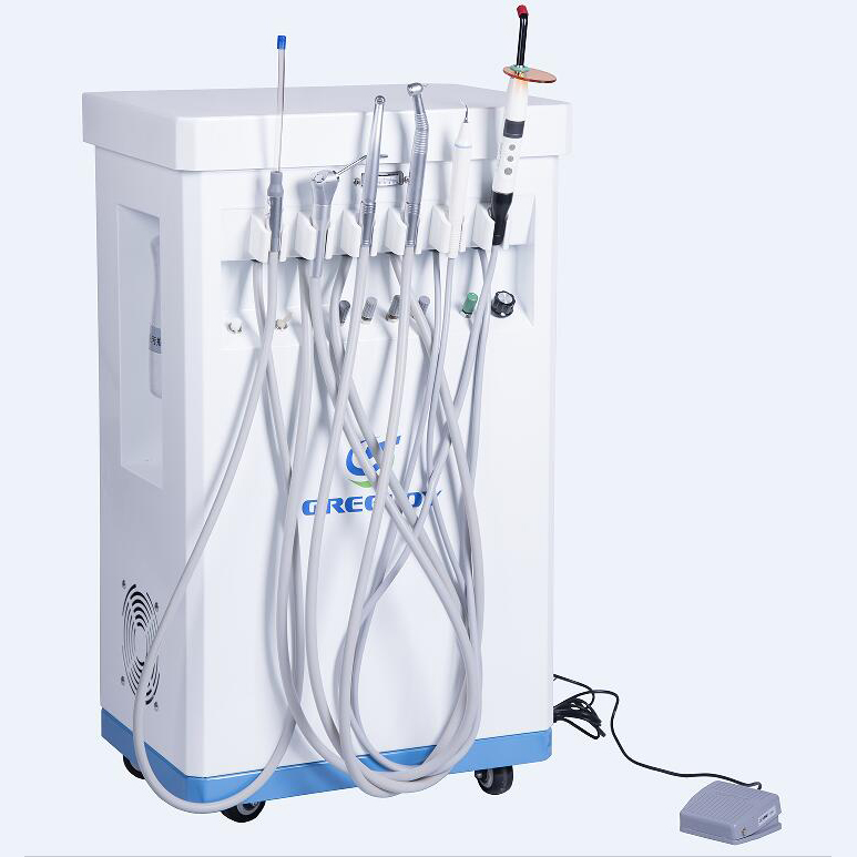 GREELOY GU-P209 Dental Delivery Unit Mobile Cart Self-Contained Air Compressor with Scaler and LED Curing Light image 2