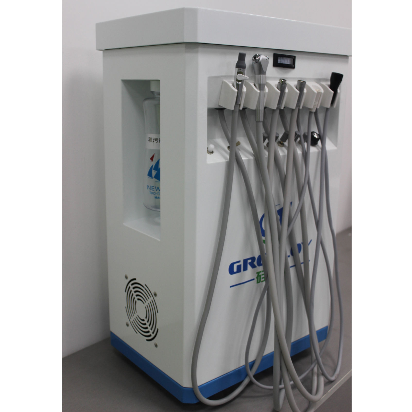 GREELOY GU-P209 Dental Delivery Unit Mobile Cart Self-Contained Air Compressor with Scaler and LED Curing Light image 10