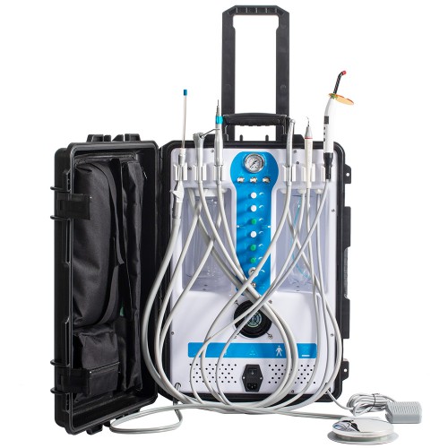 GREELOY® GU-P206S Portable Dental Unit with Air Compressor, Curing Light, and Scaler 2/4H image 1
