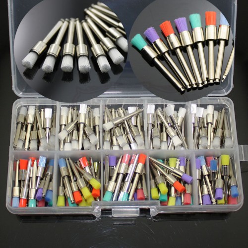 200-Piece Dental Nylon Latch Flat Polishing Polisher Prophy White Colorful Brush