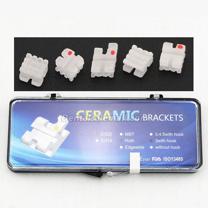 20-Piece/5-Pack Dental Orthodontic Ceramic Bracket Braces ROTH 022 3 Hooks image 2
