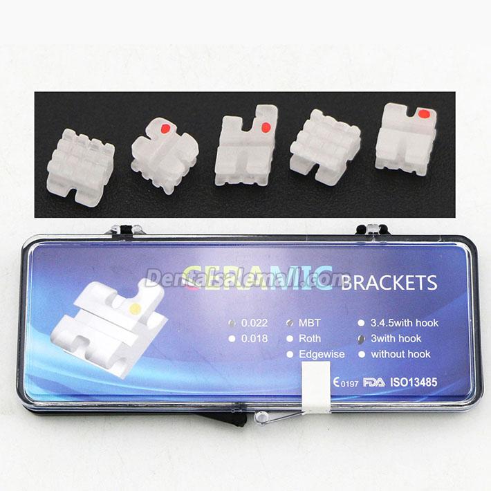 5-Pack/20-Piece Dental Orthodontic Ceramic Bracket Braces MBT 022 3 Hooks image 2