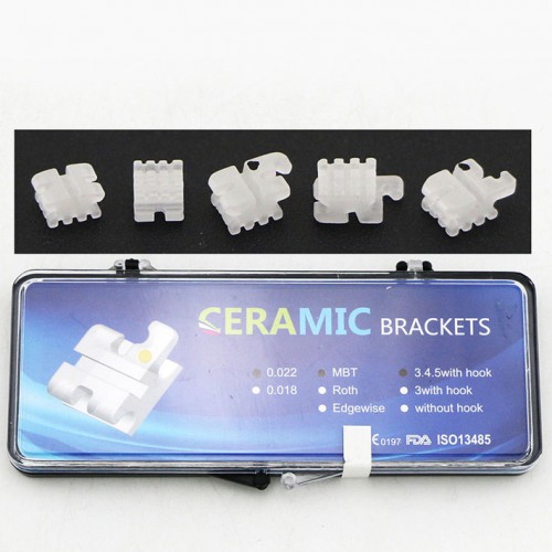 20-Piece/5-Pack Dental Orthodontic Ceramic Bracket Braces MBT 022 345 Hooks image 1