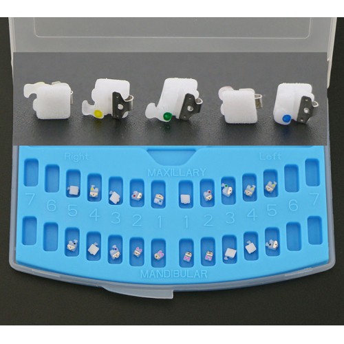1Box Professional Dental Orthodontic Self-Ligating Ceramic Brackets Braces Roth 022 345 Hooks image 1