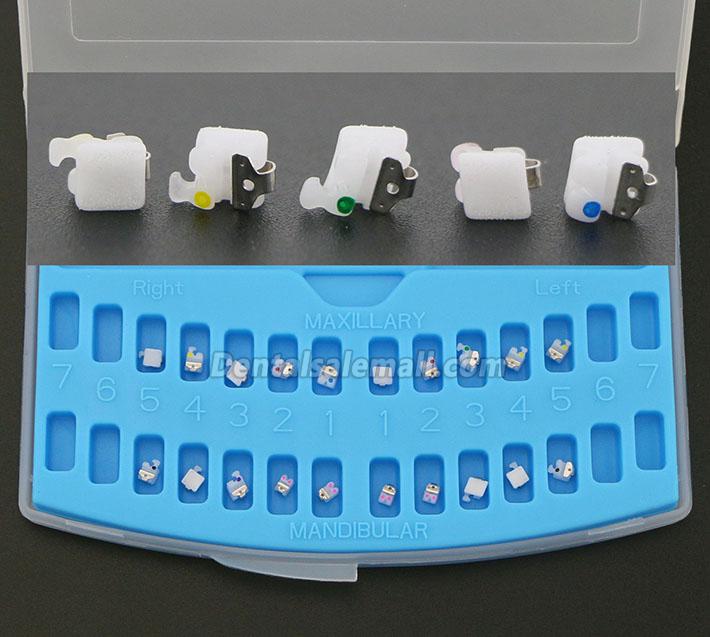 1Box Professional Dental Orthodontic Self-Ligating Ceramic Brackets Braces Roth 022 345 Hooks image 2