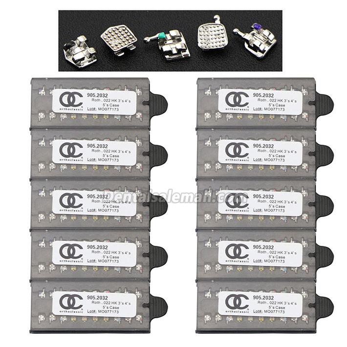 100-Pack Dental Orthodontic OC MIM Metal Bracket Braces Mini Roth 022 345 Hooks image 2