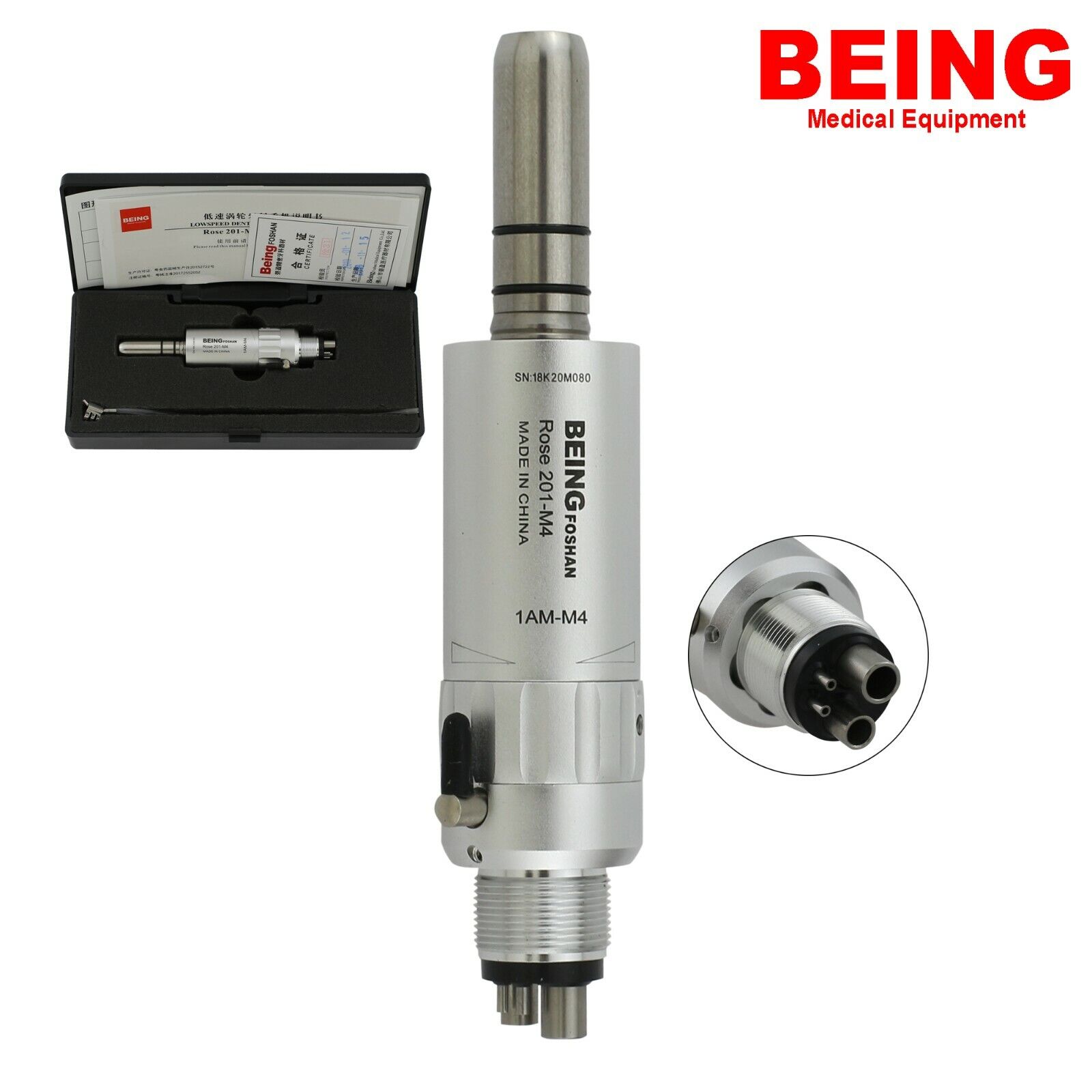 Being Rose 201AM-M4/B2 Professional Dental Low-Speed Air Motor Handpiece 2-Hole/ 4-Hole image 2