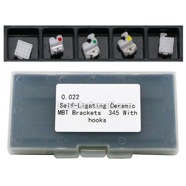 1Box Professional Dental Orthodontic Self-Ligating Ceramic Brackets Braces MBT 022 345 Hooks image 4