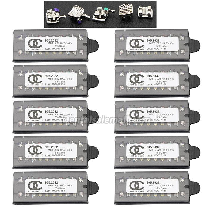 100-Pack Dental Orthodontic OC MIM Metal Brackets Braces Mini MBT 022 345 Hooks image 2
