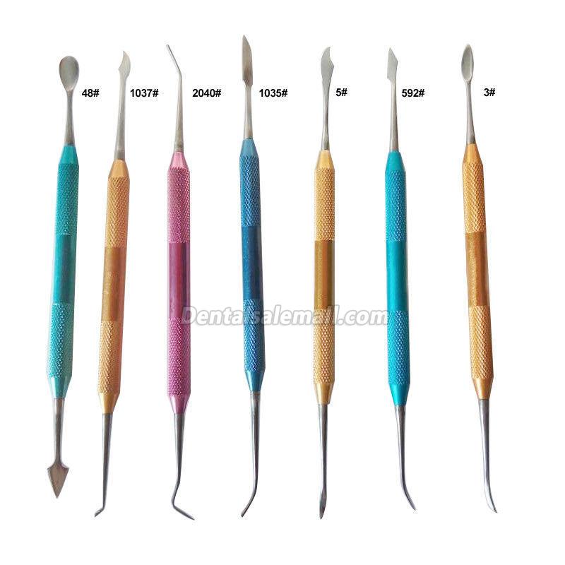 7-Piece Dental Lab Wax Plaster Carving Tool Set Stainless Steel Colorful Dentist image 2