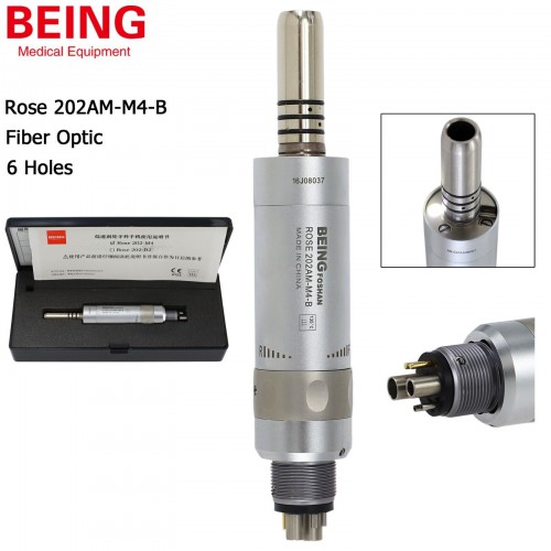 Being Rose 202AM M4-B Professional Dental Fiber-Optic Air Motor 6-Hole for Low-Speed Handpiece Inner Water E-Type image 1