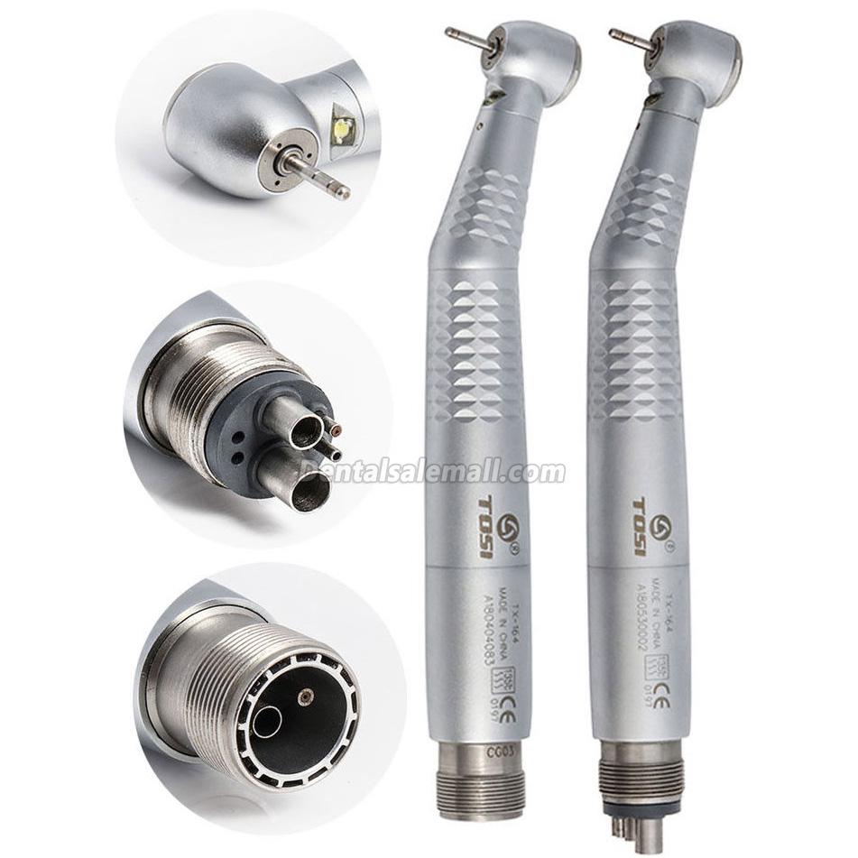 Tosi TX-164 Dental LED High-Speed Turbine Handpiece Air Turbine Standard/Torque 2/4-Hole image 2